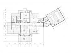 Планировка 1 этажа 2-х этажного дома из клееного бруса.