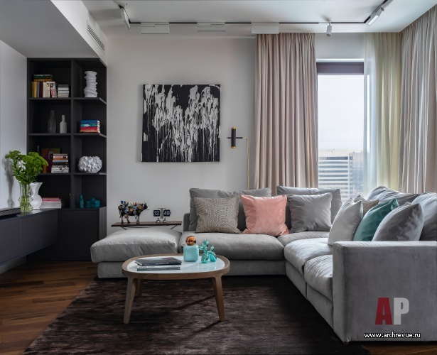 Фото интерьера гостиной квартиры в современном стиле