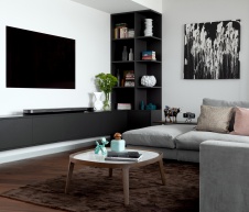 Фото интерьера гостиной квартиры в современном стиле