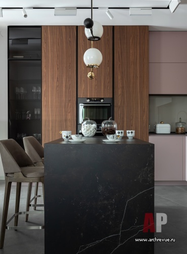 Фото интерьера кухни квартиры в современном стиле