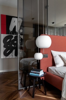 Фото интерьера спальни квартиры в современном стиле