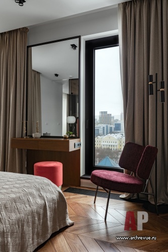 Фото интерьера спальни квартиры в современном стиле