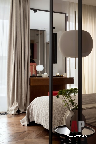 Фото интерьера спальни квартиры в современном стиле