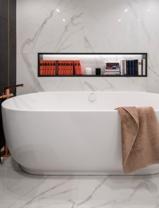 Фото интерьера ванной комнаты квартиры в современном стиле