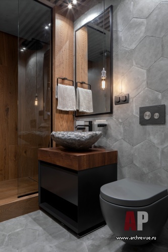 Фото интерьера гостевого санузла квартиры в современном стиле