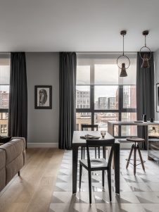 Фото интерьера столовой квартиры в стиле фьюжн