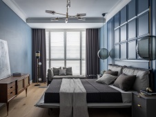 Фото интерьера спальни квартиры в стиле фьюжн