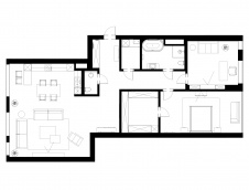 План 3-х комнатной квартиры для молодой семьи.