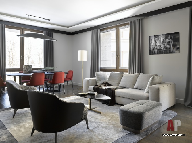 Фото интерьера гостиной квартиры в современном стиле