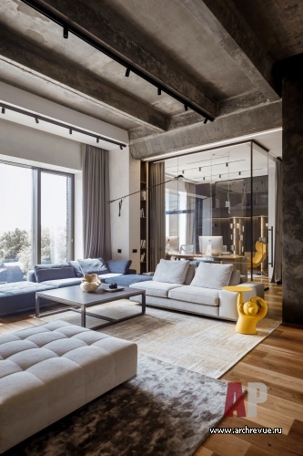 Фото интерьера зоны отдыха квартиры в стиле лофт