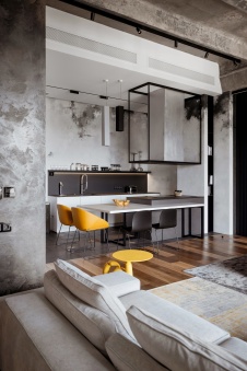 Фото интерьера столовой квартиры в стиле лофт