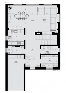 Планировка 1 этажа небольшого 2-х этажного дома в Калининграде.