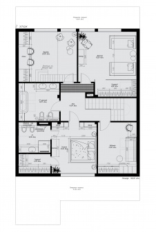 Планировка 2 этажа небольшого 2-х этажного дома в Калининграде.