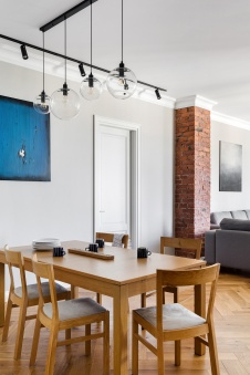Фото интерьера столовой квартиры в скандинавском стиле