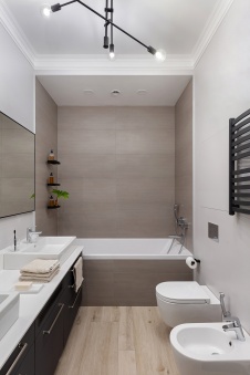 Фото интерьера ванной комнаты квартиры в скандинавском стиле