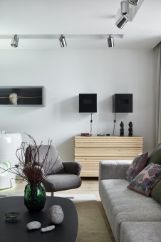 Фото интерьера гостиной квартиры в стиле фьюжн