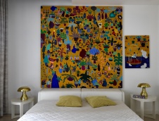 Фото интерьера спальни квартиры в стиле фьюжн