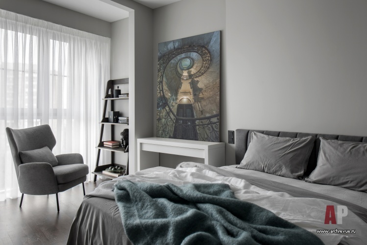 Фото интерьера спальни квартиры в скандинавском стиле