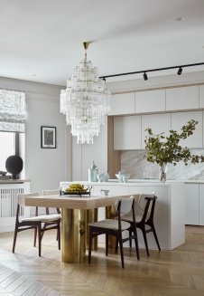 Фото интерьера столовой квартиры в стиле фьюжн