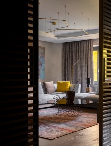 Фото интерьера гостиной квартиры в стиле фьюжн