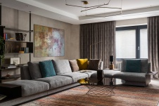 Фото интерьера гостиной квартиры в стиле фьюжн