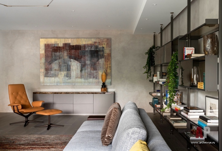 Фото интерьера гостиной квартиры в стиле фьюжн