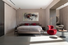 Фото интерьера спальни квартиры в стиле фьюжн