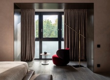 Фото интерьера спальни квартиры в стиле фьюжн