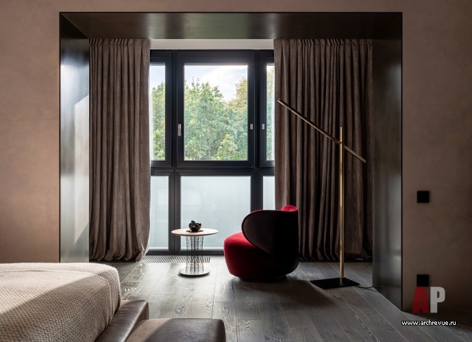 Фото интерьера спальни квартиры в стиле фьюжн