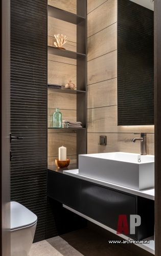 Фото интерьера гостевого санузла квартиры в стиле фьюжн