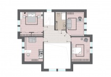 Планировка 2 этажа маленького 2-х этажного дома для семьи с ребенком.