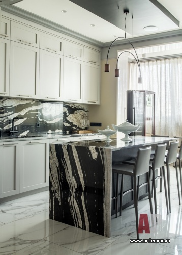 Фото интерьера кухни квартиры в американском стиле