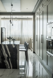 Фото интерьера кухни квартиры в американском стиле