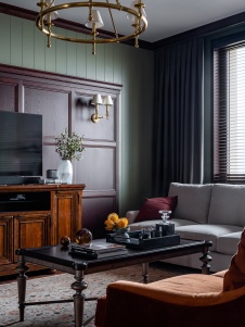 Фото интерьера гостиной квартиры в американском стиле