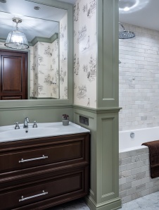 Фото интерьера ванной комнаты квартиры в американском стиле