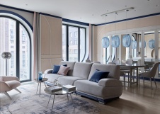 Фото интерьера гостиной квартиры в стиле фьюжн