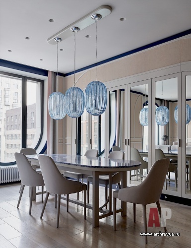 Фото интерьера столовой квартиры в стиле фьюжн