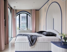 Фото интерьера спальни квартиры в стиле фьюжн