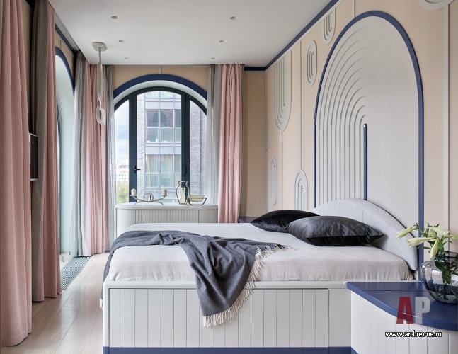 Фото интерьера спальни квартиры в стиле фьюжн