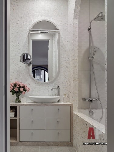 Фото интерьера ванной комнаты квартиры в стиле фьюжн