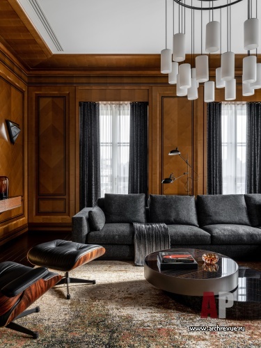 Фото интерьера зоны отдыха дома в стиле неоклассика