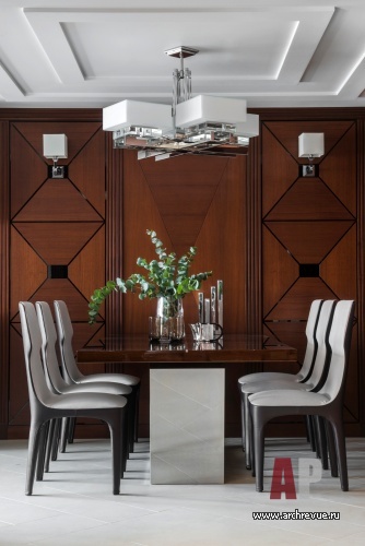 Фото интерьера столовой пентхауса в стиле ар-деко