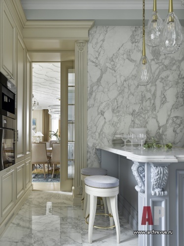 Фото интерьера кухни квартиры в американском стиле