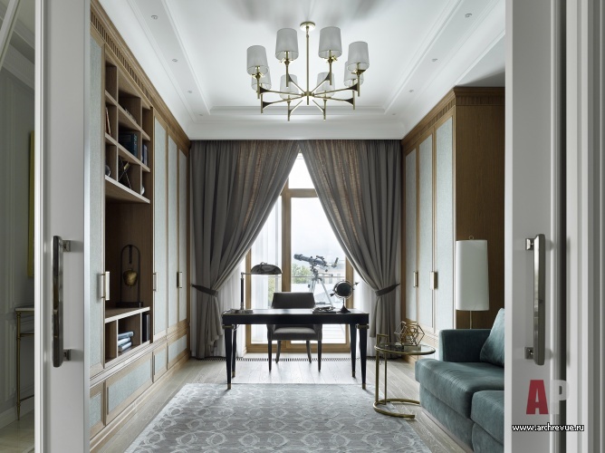 Фото интерьера кабинета квартиры в американском стиле