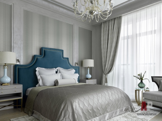 Фото интерьера спальни квартиры в американском стиле