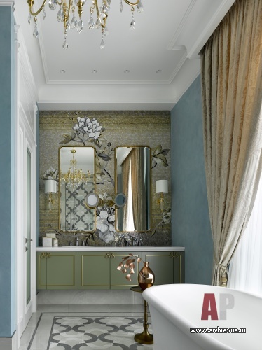 Фото интерьера санузла квартиры в американском стиле