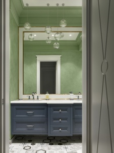 Фото интерьера санузла квартиры в американском стиле