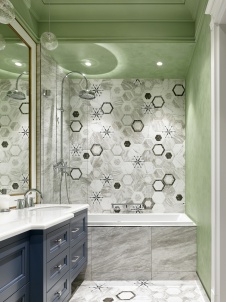 Фото интерьера санузла квартиры в американском стиле