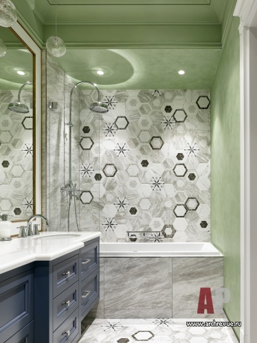 Фото интерьера санузла квартиры в американском стиле