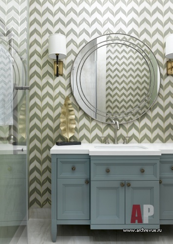 Фото интерьера гостевого санузла квартиры в американском стиле